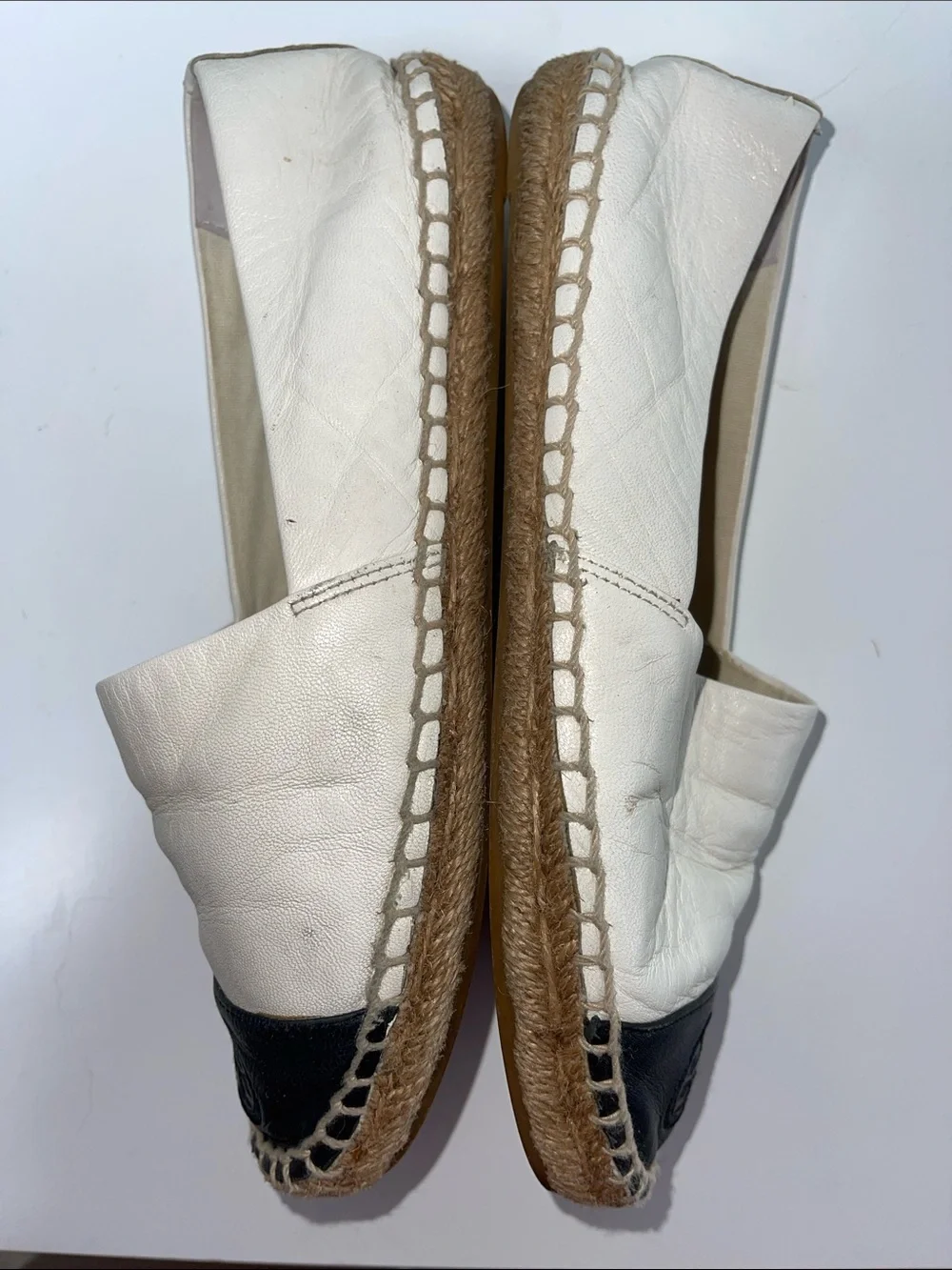 Tory Burch color-block nappa leather cap-toe espadrille flats